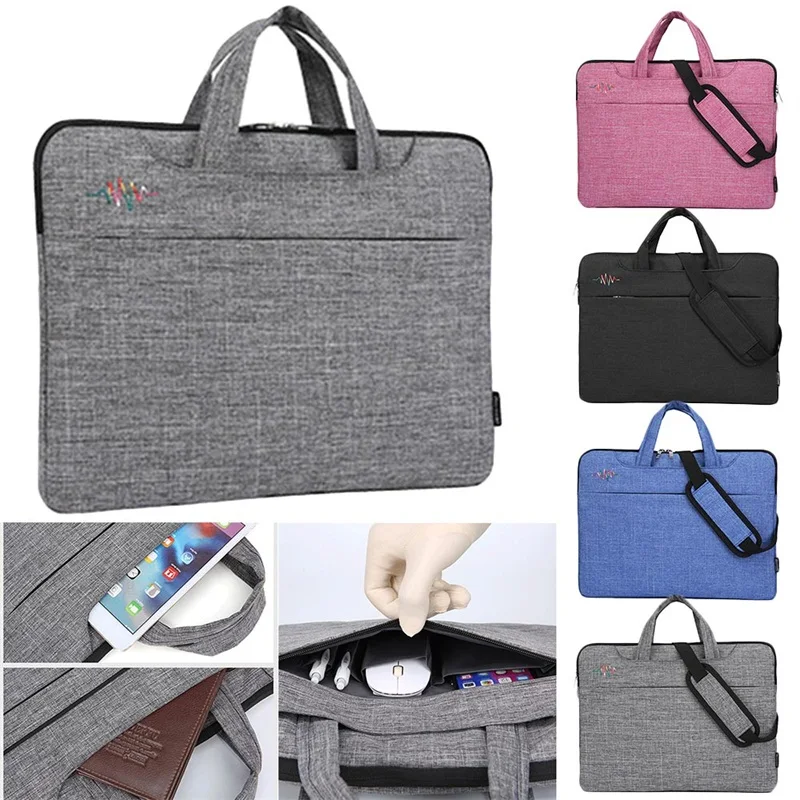 Universal 13" 14" 15" Nylon Laptop Bag Pouch Shoulder Handbag For