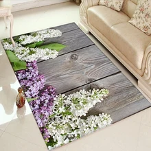 Серый деревянный фиолетовый белый орхидеи Lavander 3d принт Нескользящая микрофибра Гостиная декоративный современный моющийся коврик