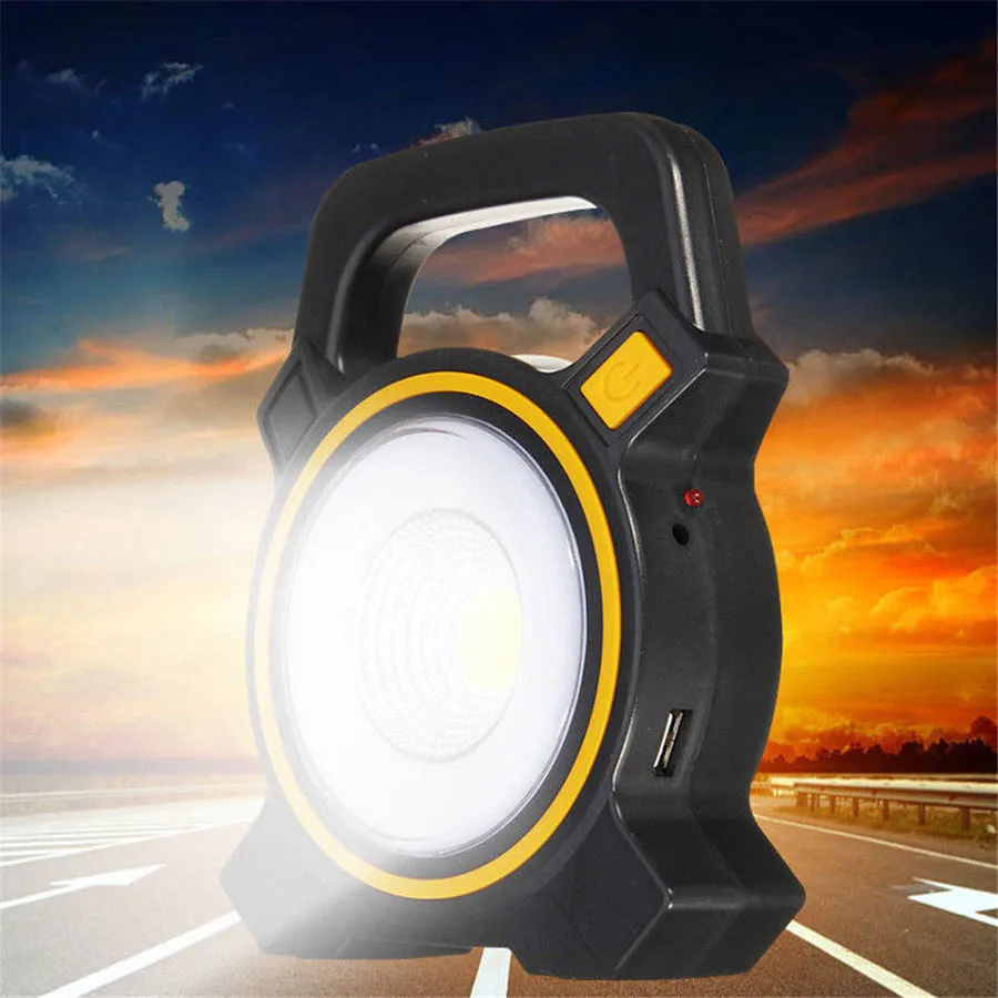 50W Solar Power LED COB Flood Light USB Rechargeable Portable Lanterns Outdoor Working Spot Light Camping Hiking Flashlight Lamp