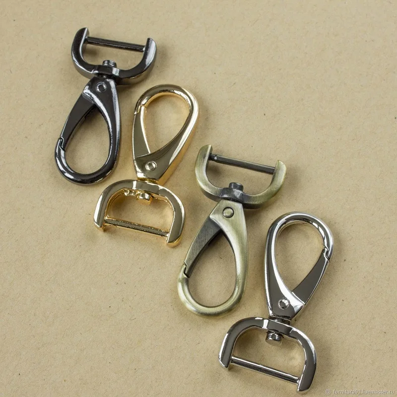 100 pcs, different sizes, Metal Handbag Bag Clasps Lobster Swivel Trigger Clips Snap Hooks Buckles Carabiner Gold Silver Bronze