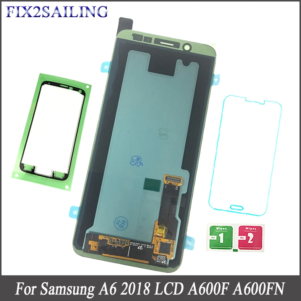 

100% Tested Working AMOLED LCD Display Touch Screen Assembly For Samsung Galaxy A6 2018 A600F A600FN