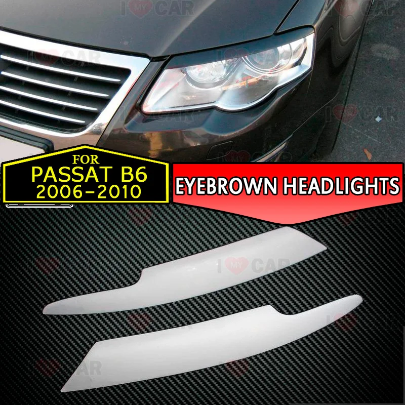 

For Volkswagen Passat B6 2005-2010 headlights eyelids car styling eyebrows trim stickers cover brows eyelids trims tuning decor