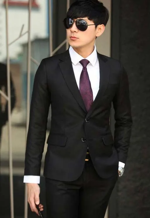 New Men's suits Korean silm style one button two button (suit and pant