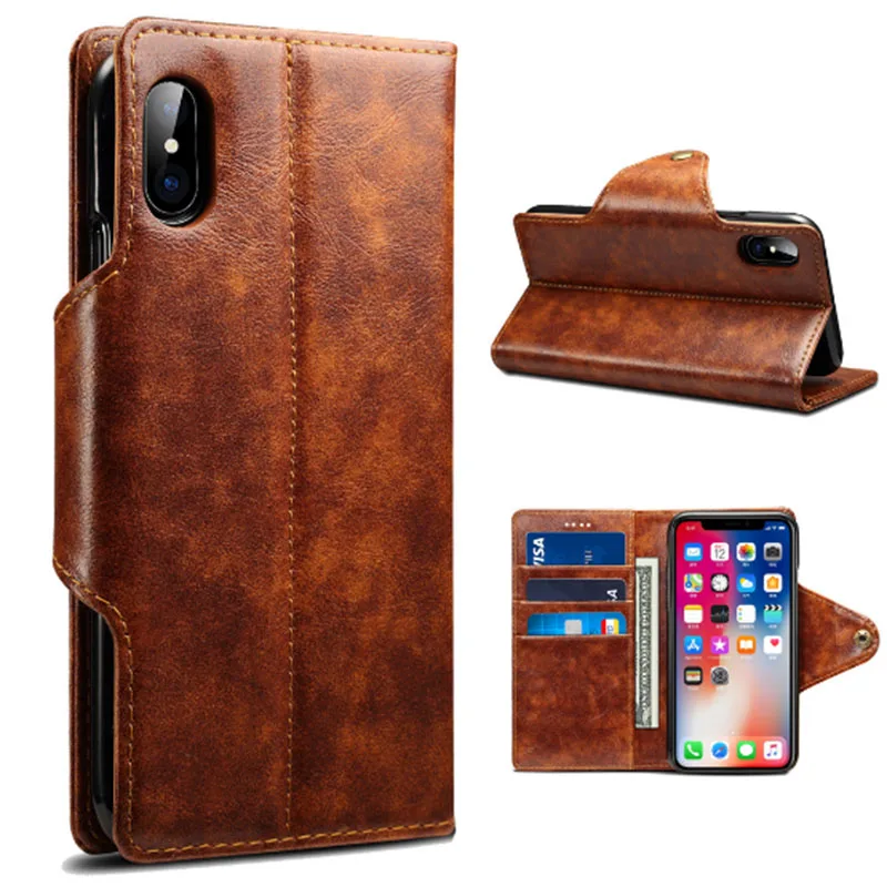 

Case For iPhone X New Fashion Multifunction Cowhide Texture Wallet Card Holder Stand Leather Cover For iPhone X Phone Case