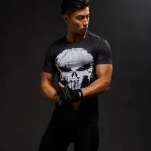 Лидер продаж, Мужская футболка с 3D принтом Marvel Каратель, череп, летняя модная футболка с коротким рукавом, компрессионная Мужская футболка, Топы И Футболки