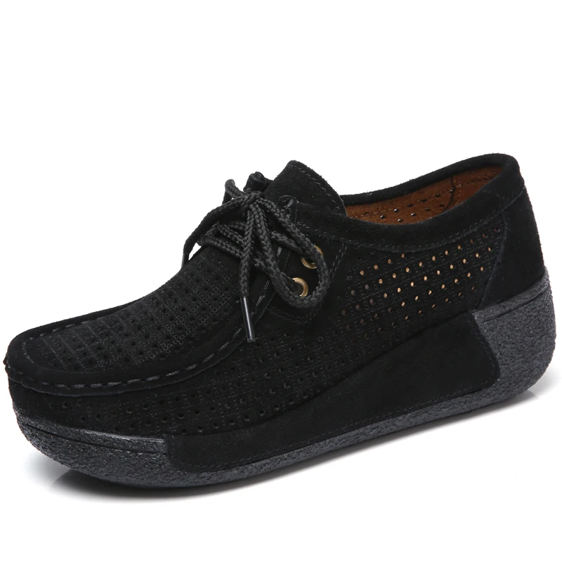 Женские замшевые мокасины на платформе со шнуровкой|women flats|women moccasinsshoes woman |