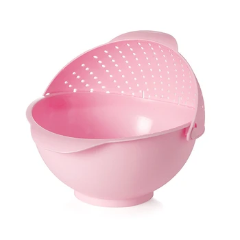 

1851 flip filter water drain basket rotating basket can be three in one rice washer washing in the kitchen fruit plastic basin