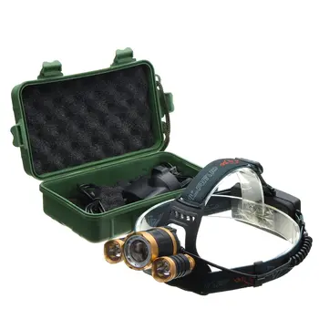 

Travel Plastic Powerful LED flashlight lithium battery Protected Box Case Storage For Flashlight Torch Lamp Set with String