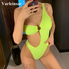 Сексуальный ассиметричный цельный купальный костюм с одним плечом Женская одежда для плавания женский купальный костюм купальная одежда боди V1418