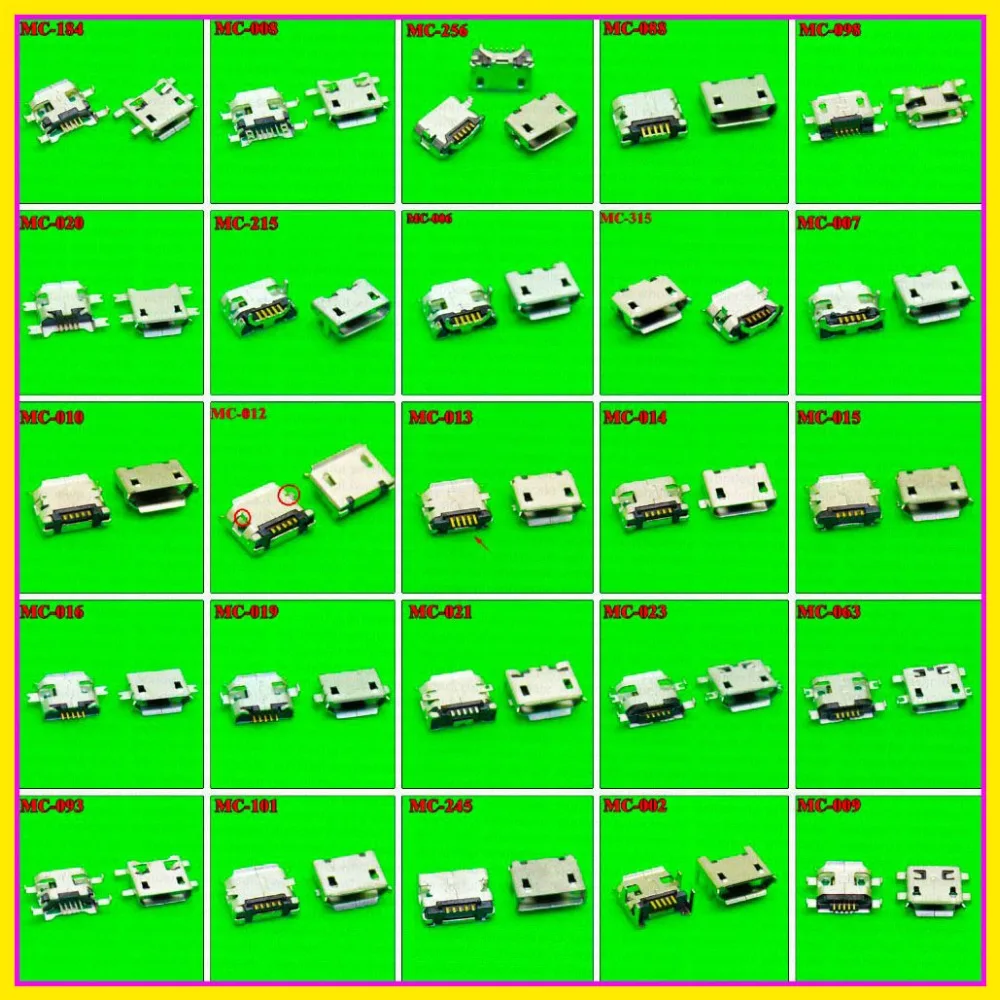 25 Modelli 250 Pz-1000 Pz Micro Usb Jack 5P, Connettore Micro Usb A 5 Pin Presa Micro Usb Presa Porta Di Ricarica Per Tablet Pad Mobile