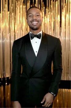 

Elegant Black Double Breasted Men Suits Blazer With Pants Stylish Big Shawl Lapel Men Suit Slim Fit Terno Masculino 2 Piece