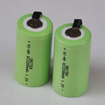 

2-5PCS 1.2V Ni-Mh SC rechargeable battery 2200mah Sub C ni mh cell with welding tabs for electric drill screwdriver power tools