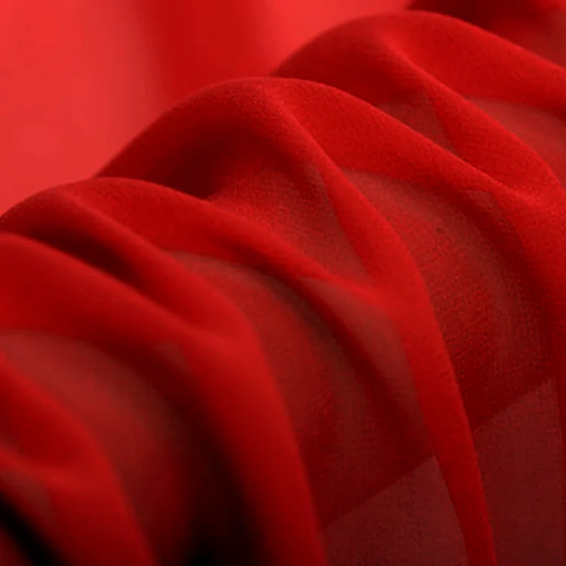 10mm silk solid plain silk fabric 114cm width red color sell by the yard wholesale