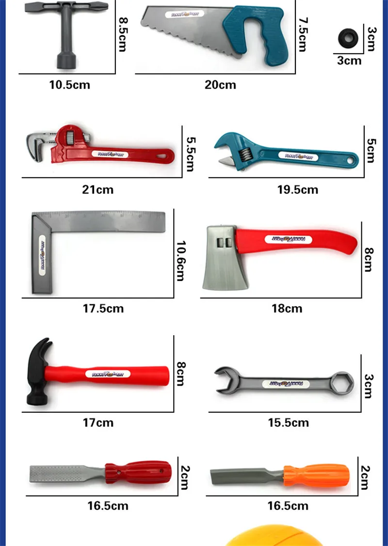22 шт./компл. Обучающие Моделирование Пластиковые Игрушки Инструменты для детей плотник сад строительные инструменты