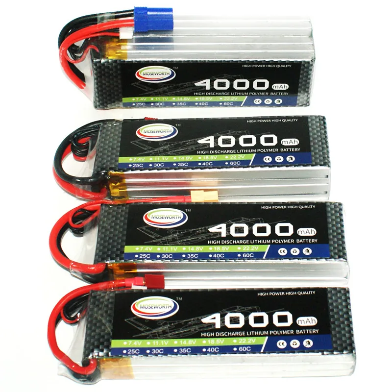 Lot de 5 Batteries Drone 3.7V 500mAh avec Connecteurs XT60/T/JST