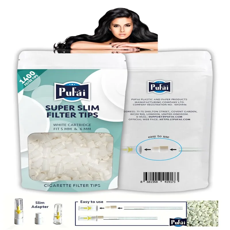 

Pufai Filter Tips White Cartridge to Convert 6 mm Slim Filters to 5 mm Super Slim 1400 Pieces