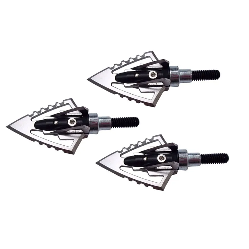 

3pcs Hunting Arrowhead 100Gr Steel Broadhead Arrow Point Target Shooting Tips Crossbow Compound Recurve Bow Head