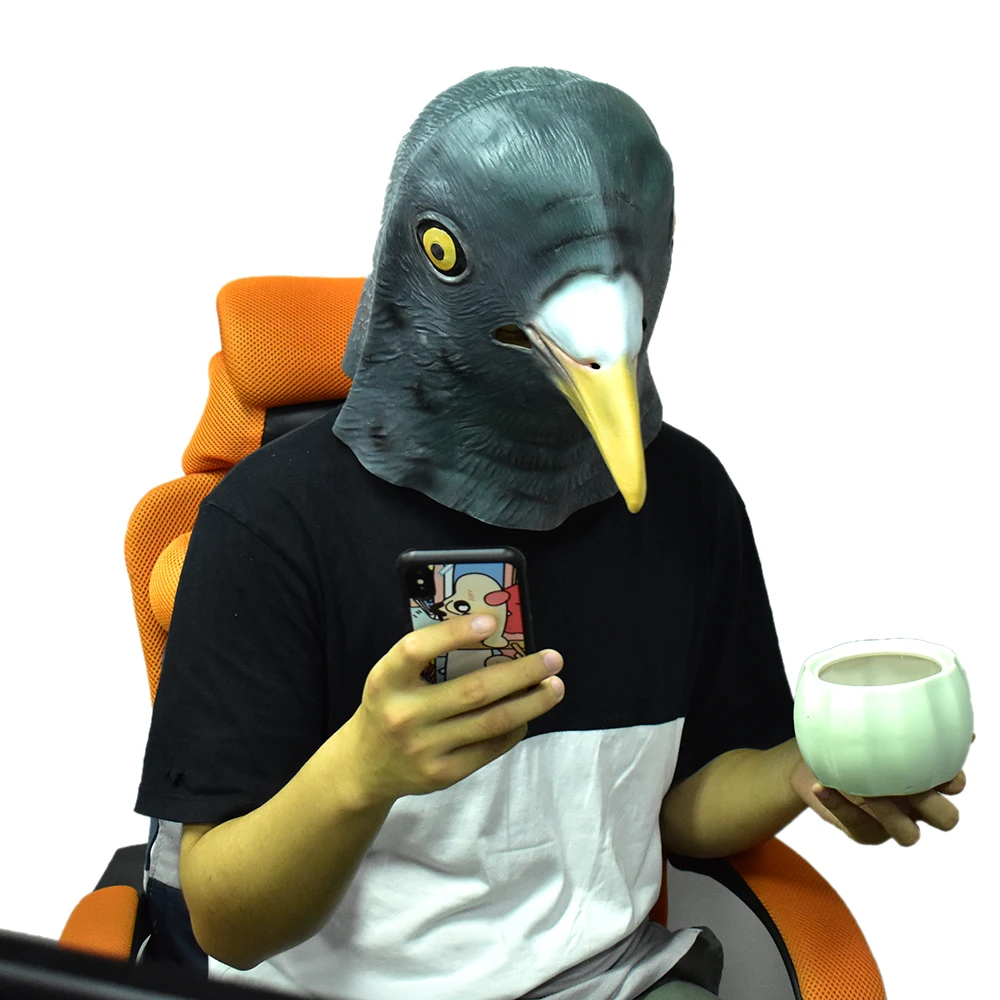 

Bird of Peace Full Over the Head Handmade Crow Natural Latex Mask Animal Mask Pigeon Mask for All Party Props
