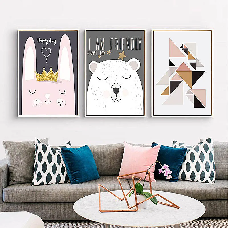 SD LINLEEHON Nordic Style Kids Decoration Canvas Art Room Wall Pictures Posters And Prints Painting | Дом и сад