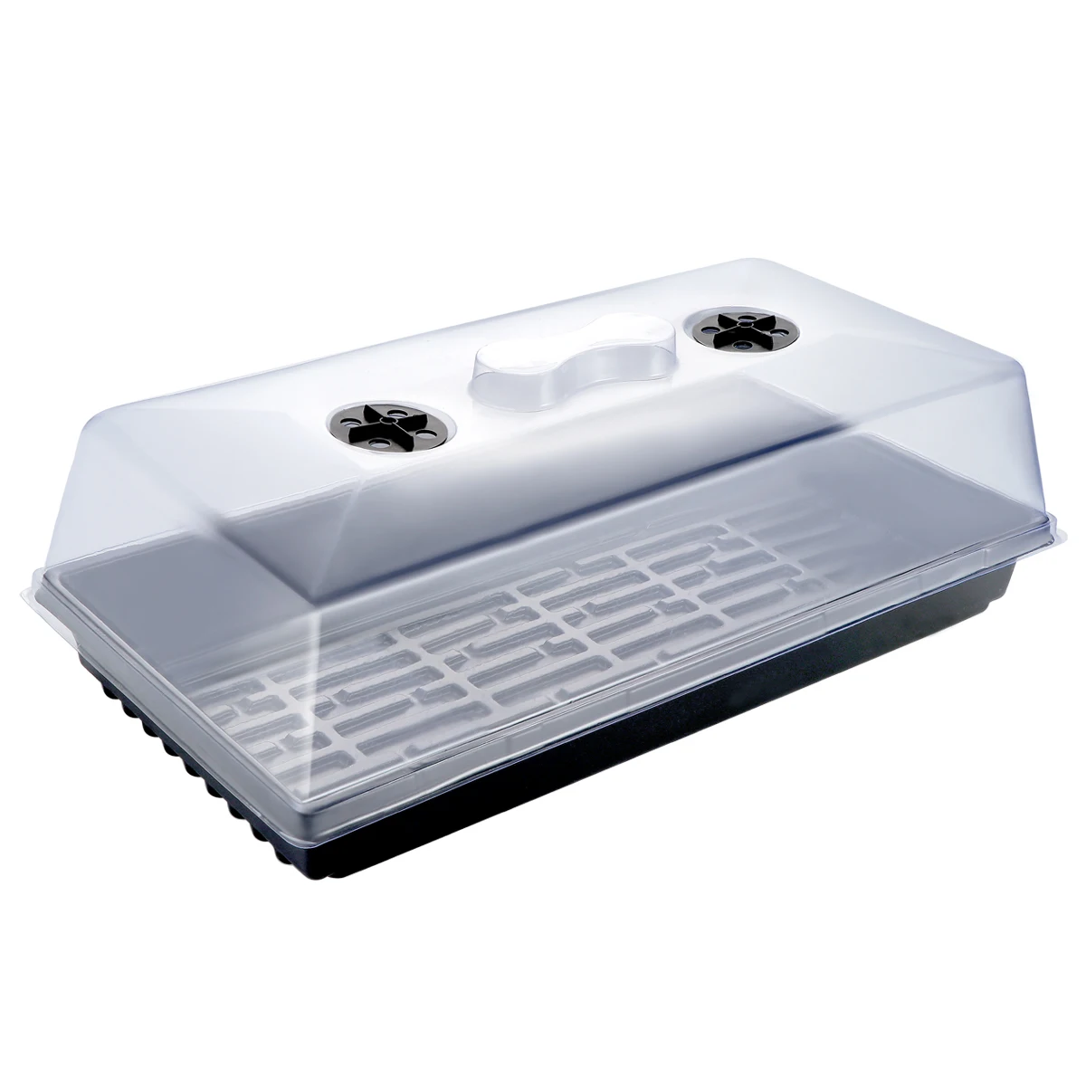 

Plastic Plant Seeds Growing Box Tray Nursery Containers Seeding Case with Transparent Cover