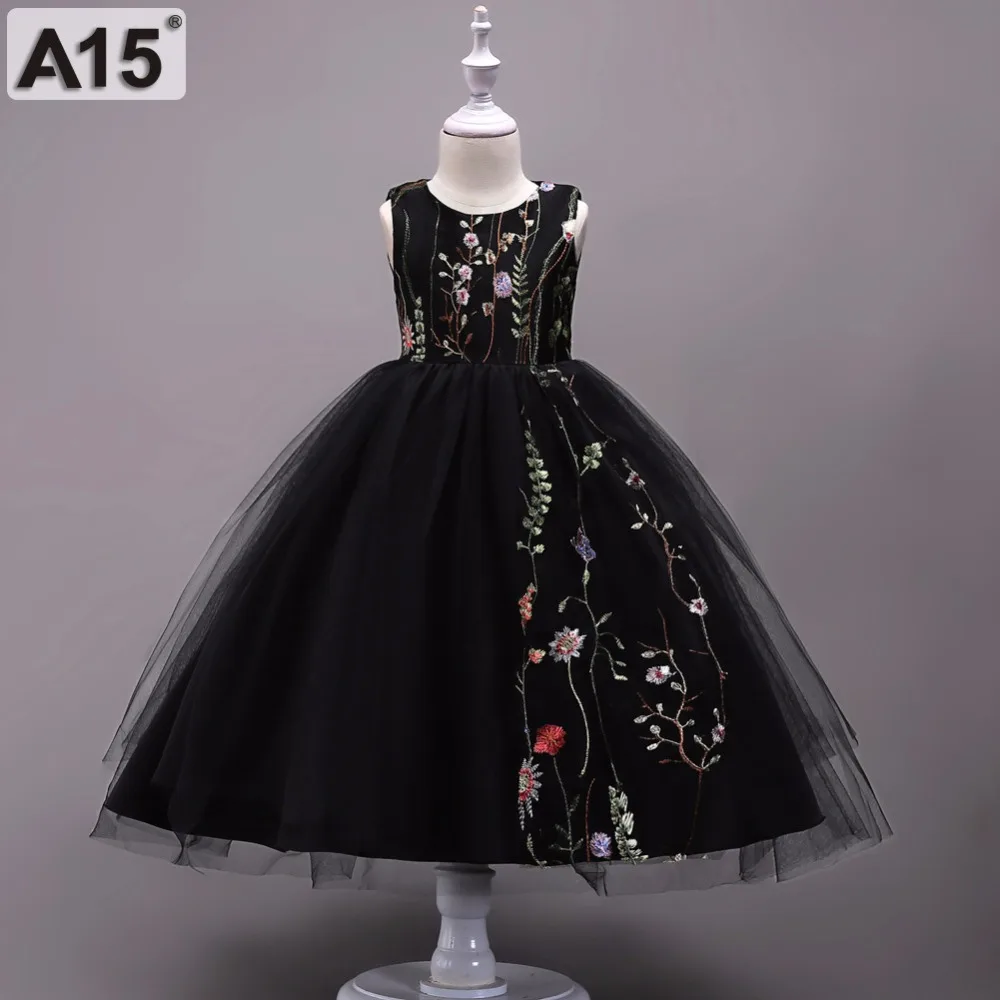 

A15 Kids Dresses for Girls Wedding 2018 Prom Party Princess Flower Girl Dress Long Formal Children Birthday Dress 5 8 12 14 Year