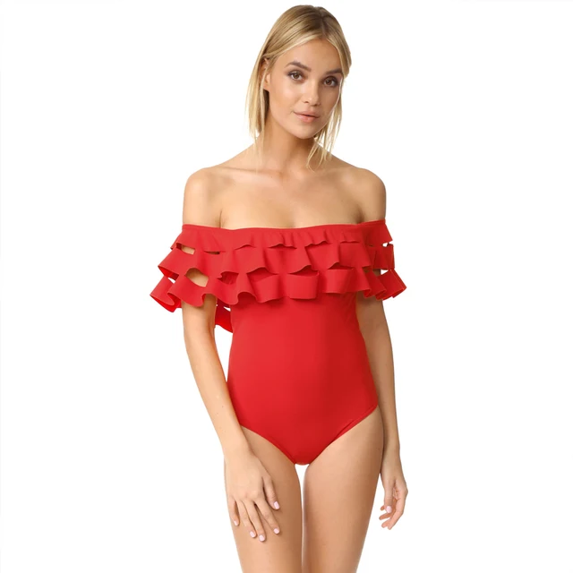 Best Offers Hollow Word Shoulder Shoulder Ruffled Black Multi-Color One-Piece Suit Swimsuit Solid Color Ladies Swimming Tube Top Swimwear Best Offers Hollow Word Shoulder Shoulder Ruffled Black Multi-Color One-Piece Suit Swimsuit Solid Color Ladies Swimming Tube Top Swimwear