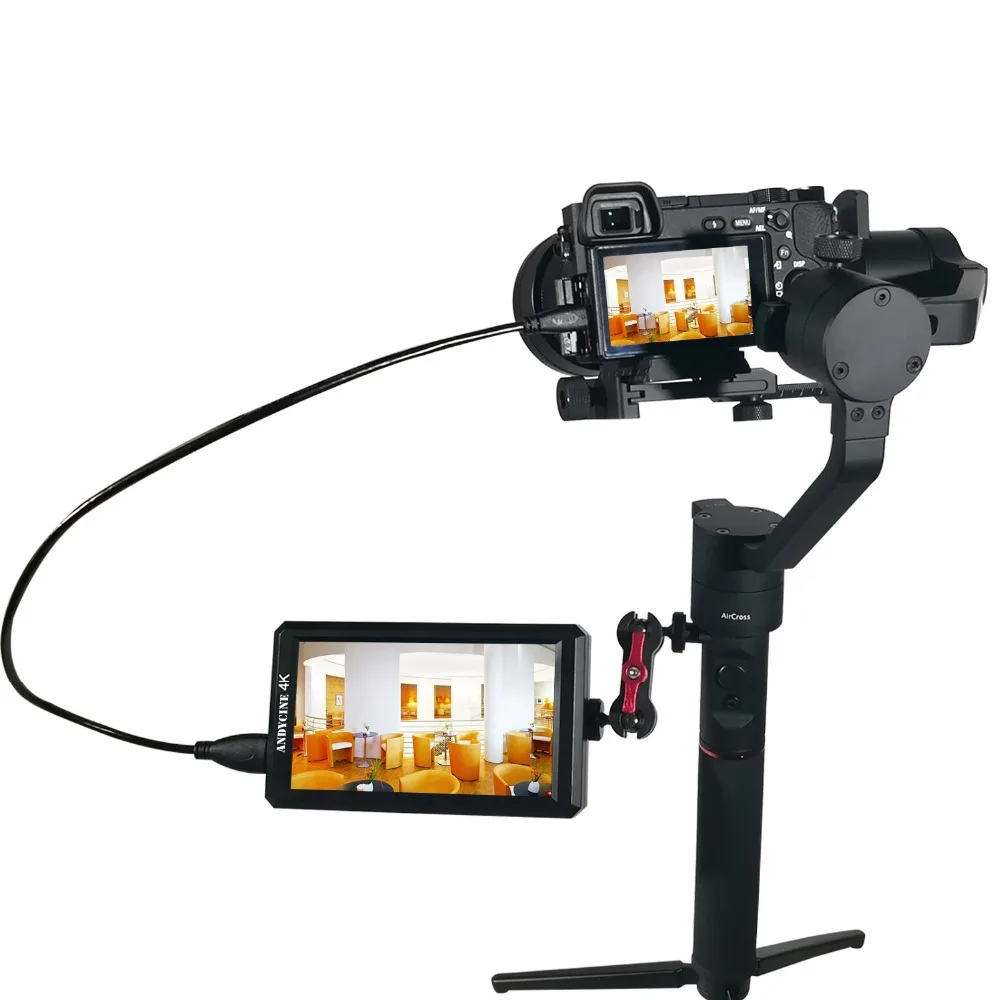 ANDYCINE A6 5.7 Inch HDMI Field Monitor 1920x1080 DC 8V Power Output Swivel Arm Monitoring for GH5 Sony Nikon Canon DSLR Gimbals