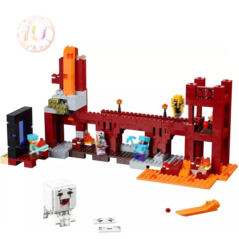 

21122 My Worlds Series 562pcs The Nether Fortress Set Model Building Blocks Birthday Gift Toys For Children BELA 10393