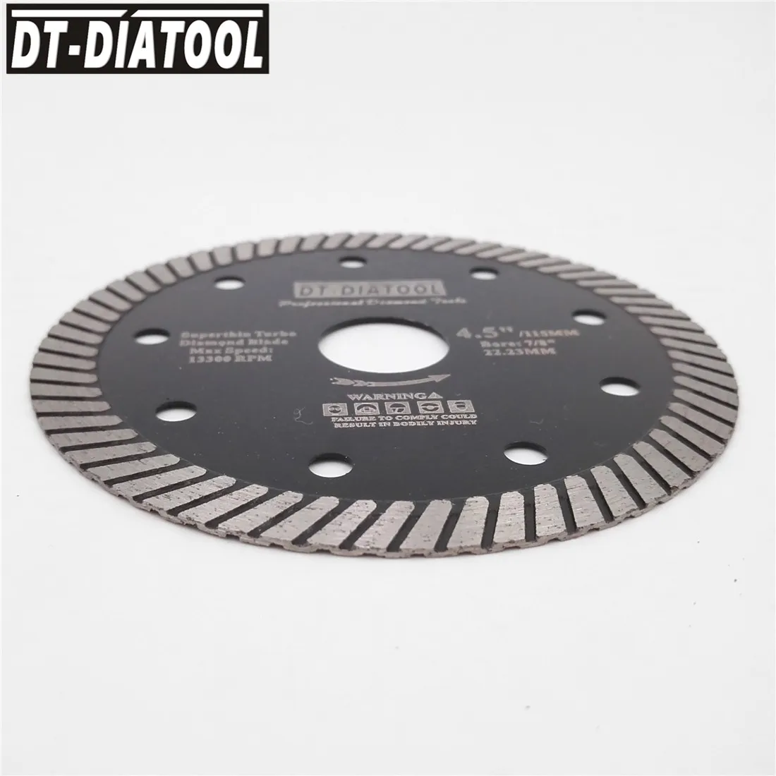 DT-DIATOOL 10pks 4.5" Superthin Turbo Diamond blade 115mm hot pressed cutting disc Cutting Hard Material Ceramic Tile Granite
