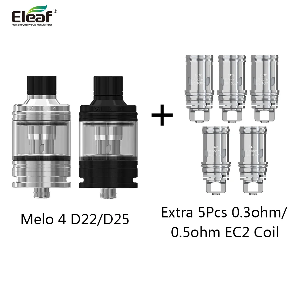 

Original Eleaf Melo 4 D25/Melo 4 D22 Atomizer Vape 4.5ml/2ml E Cigarettes Tank For Eleaf Ikuun i80 Ikuun i200 Box Mod E Cig