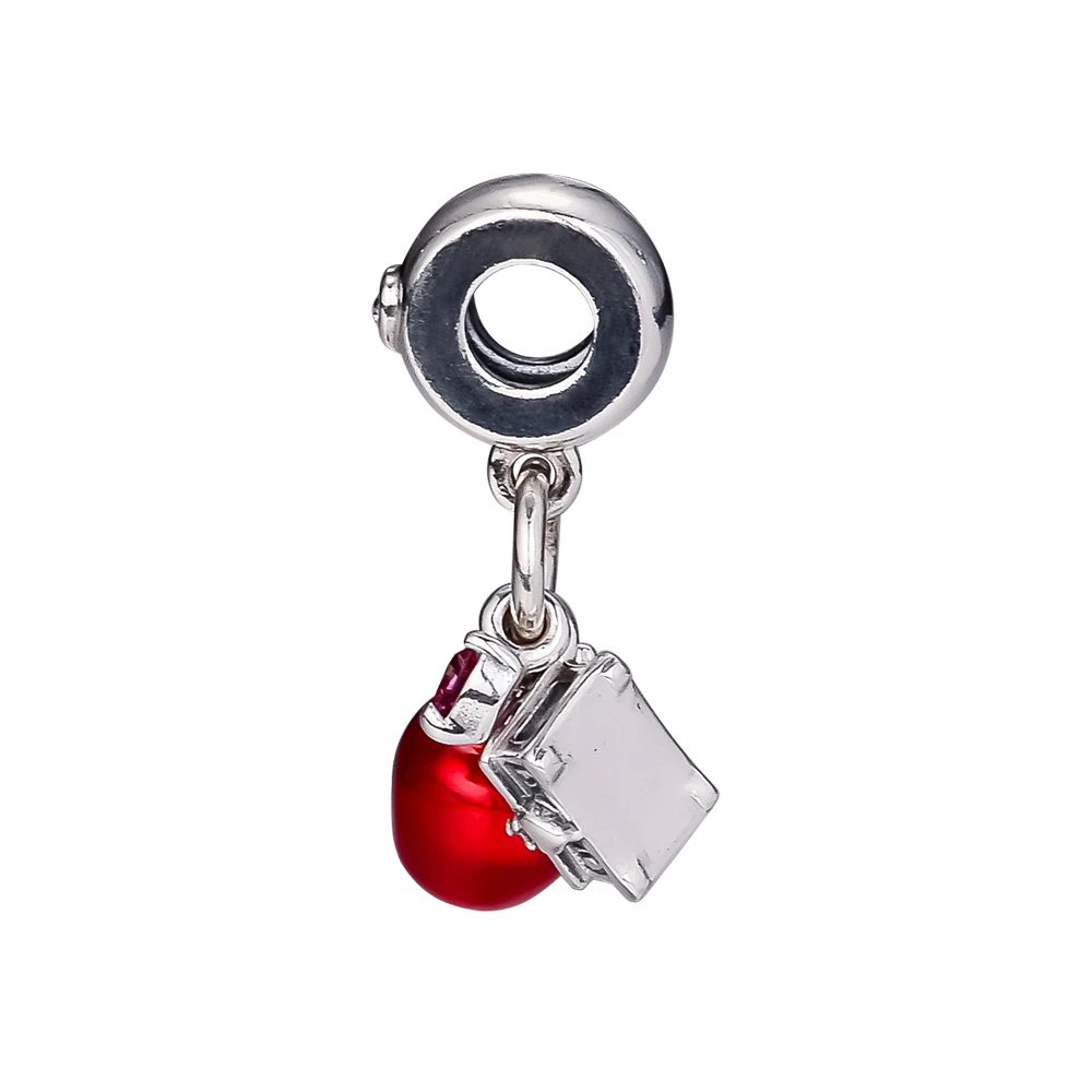 Fits European Bracelet Beads for Jewelry Making Snow White's Apple and Heart Dangle Charm 100% 925 Sterling Silver Beads Jewelry Fits European Bracelet Beads for Jewelry Making Snow White's Apple and Heart Dangle Charm 100% 925 Sterling Silver Beads Jewelry