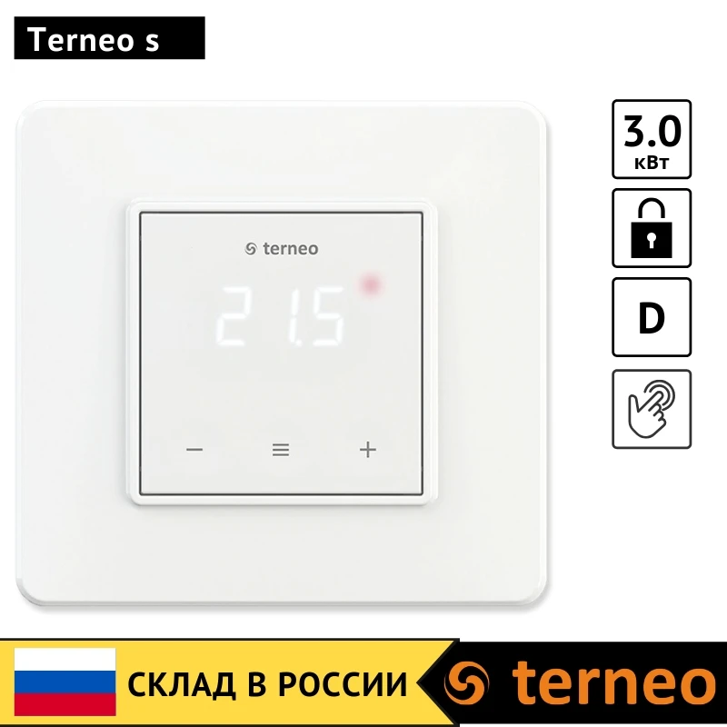 Терморегулятор Terneo s для теплого пола. Датчик температуры в комплекте.