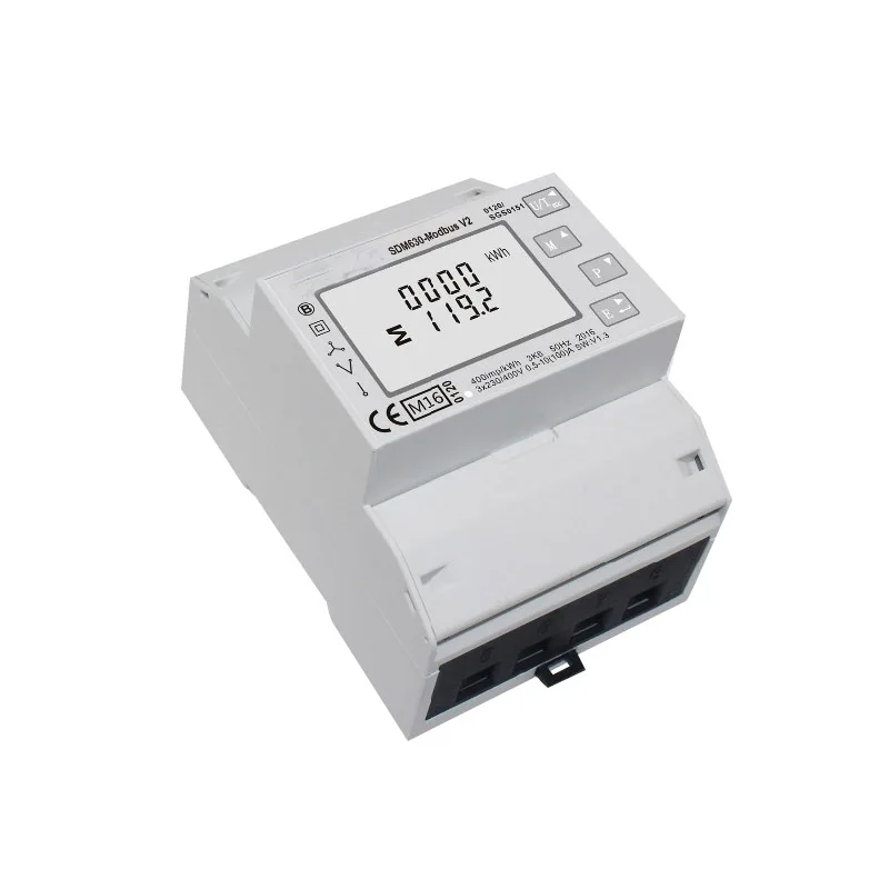 100A SDM630 Modbus RS485 din-рейка кВтч трехфазный счетчик энергии Солнечный фотоэлектрический счетчик энергии RTU цифровой измеритель