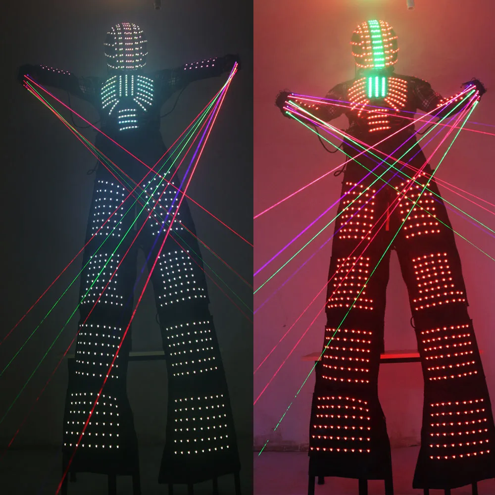 Светодиодный светящийся костюм робот дэвид гетта для представлений Kryoman Robotled