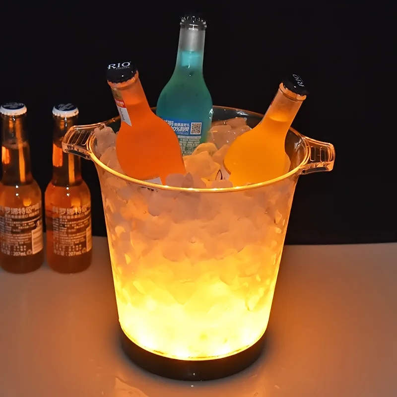 

5L Large Capacity LED Champagne Bucket Wine Cooler with Multi Colors Changing for Party Home Bar