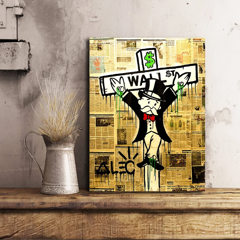 

Wall Street Crucifix Alec Monopolyingly Canvas Prints Picture Modular Paintings for Living Room Poster on The Wall Home Decor