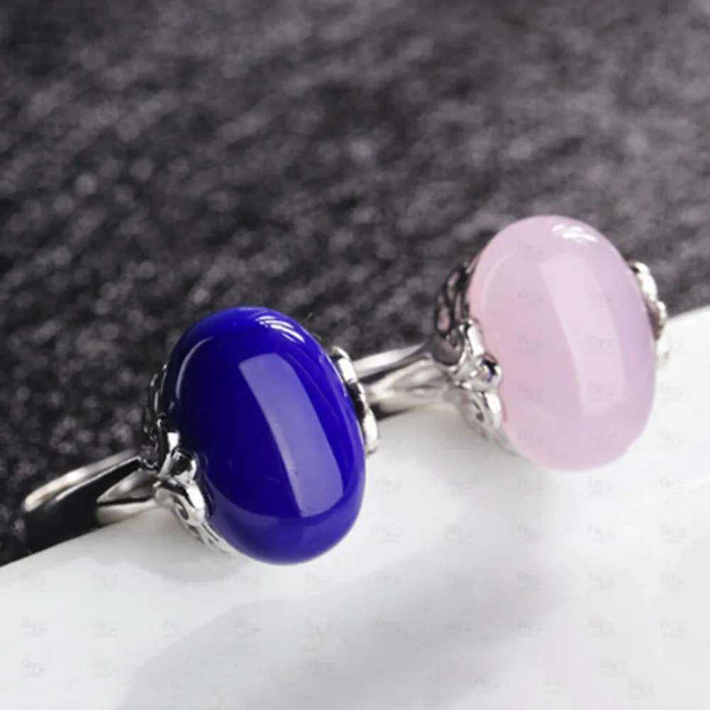 

New Luxury Big Red Corundum Rings for Women Gift Silver Color Wedding Ring Synthetic Rubis Ring Open Ring