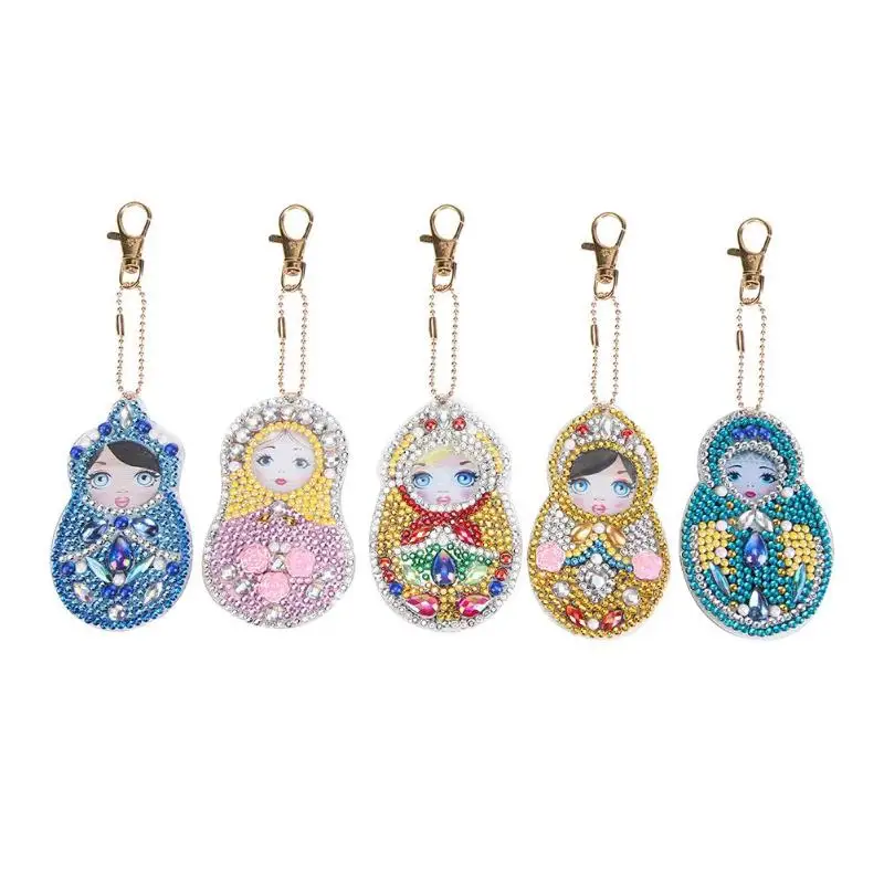 1/5PCS DIY Diamond Key Chain Special Shaped Full Painting Keyring Keychains Cross Stitch Embroidery Women Bag | Дом и сад
