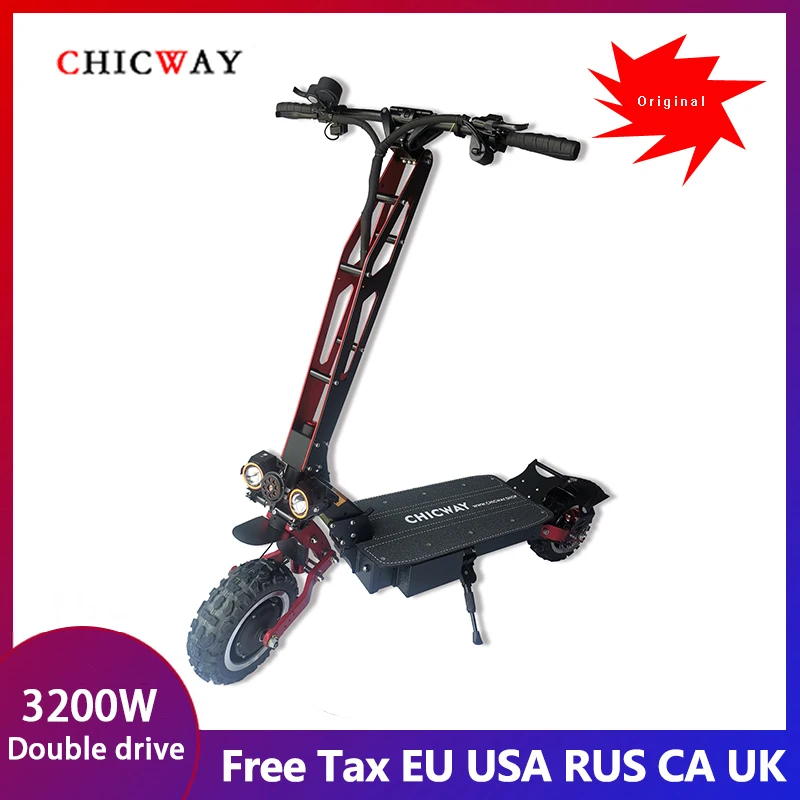 Внедорожный электрический скутер CHICWAY Spiderman 11 дюймов 3200 Вт 60V35AH скорость 100 км/ч+ двойной привод масляный тормоз для взрослых