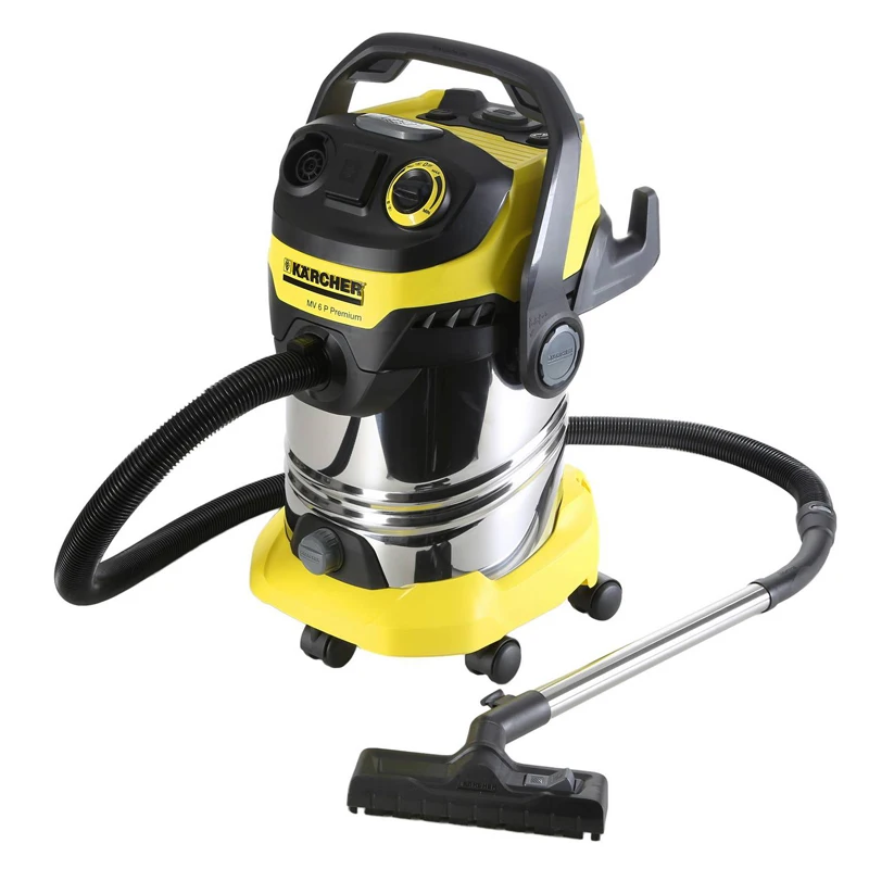 Пылесос для сухой и влажной уборки KARCHER WD 6 P Premium (Мощность 1300 Вт, укладка кабеля в корпус, ударопрочный корпус, встроенная розетка для подключения инструмента для автоматического включения пылесоса)