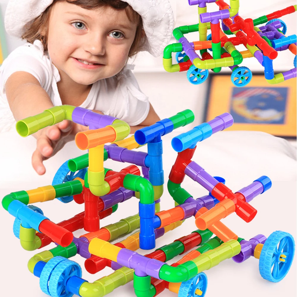 36pcs/72pcs Educational DIY Water Pipe Building Blocks Assembling