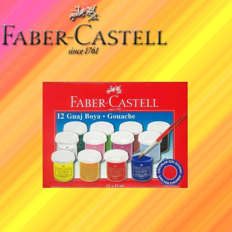 Оригинальный Faber Castell Гуашь 12 Цветов 12x15 мл Высокое качество Рисование гуашью