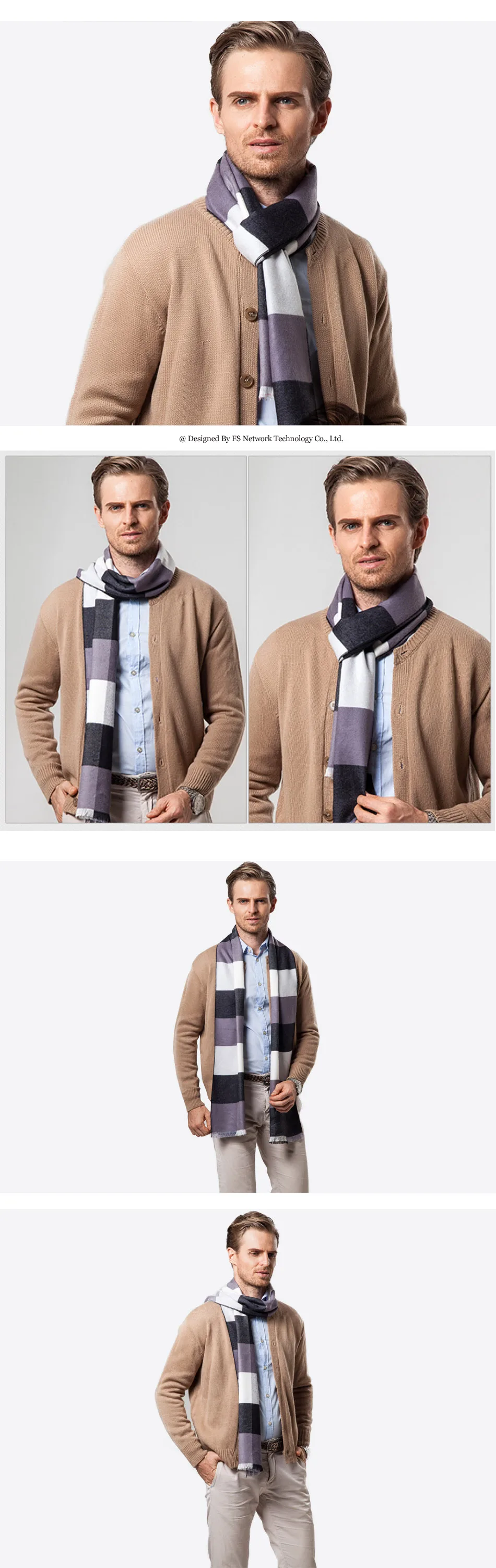 paul smith scarves FS Man Luxury Brand Fashion Cashmere Wool Plaid Scarf Men Designer Shawl Winter 2018 Soft Wraps Warm Casual Scarves barbour scarf mens