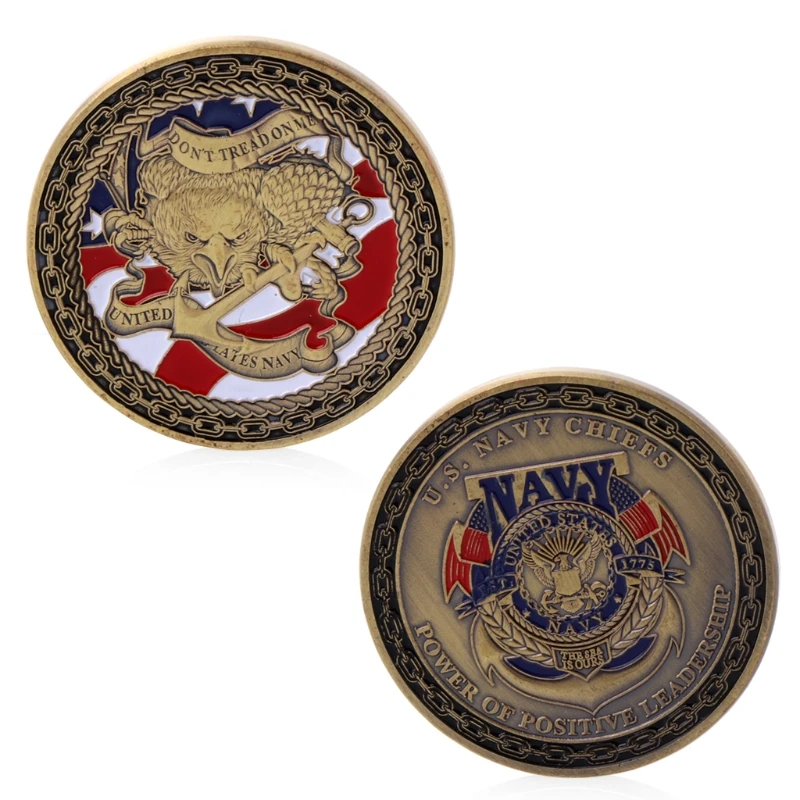 Позолоченные ВМС США вождей памятная монета подборку - Цвет: Золотой