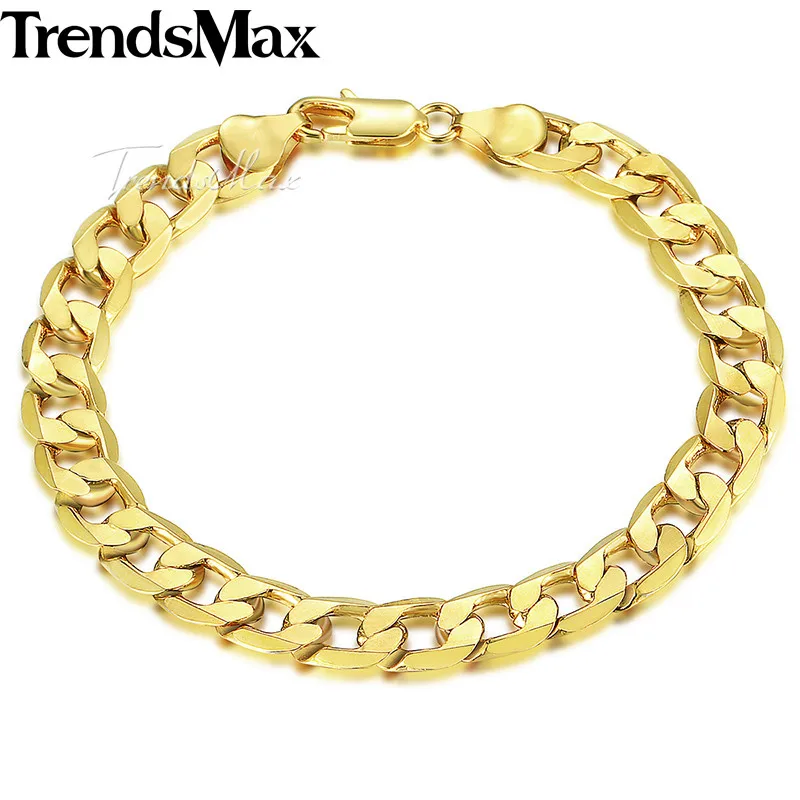 Trendsmax 8 мм 18 см 20 мужской браслет для женщин Снаряженная кубинская звено цепи