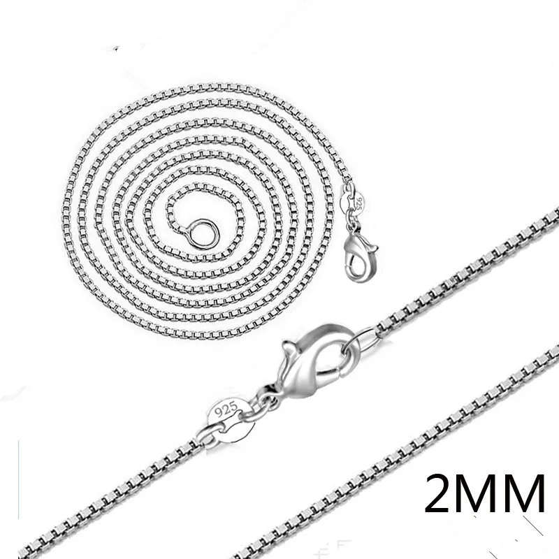 TJP 2 мм горячая Распродажа ожерелье с бусинами-кубиками цепь Новая мода 925 серебро ожерелье Чокер-цепочки ювелирные изделия