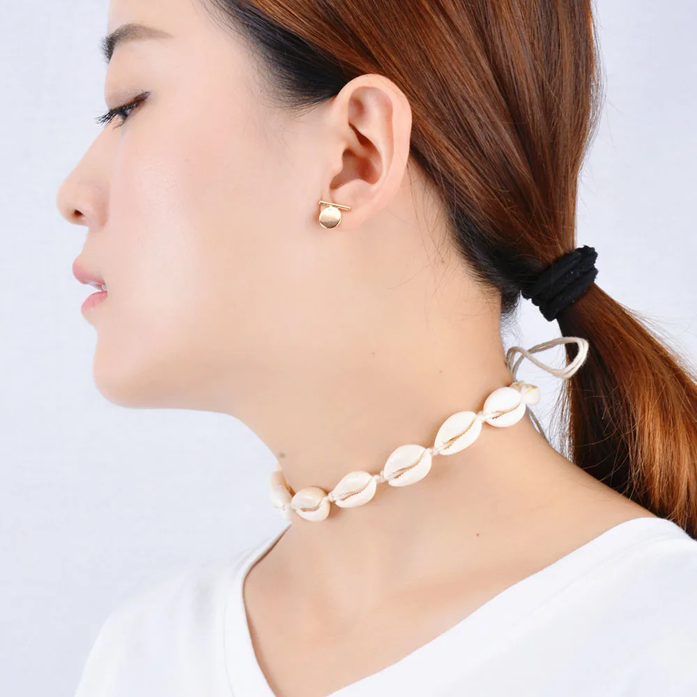 

Boho Sea Shell Choker Necklace Women Natural Rope Shell Jewellery Chocker Simple Party Club Neckless For Girls Collar Chocker