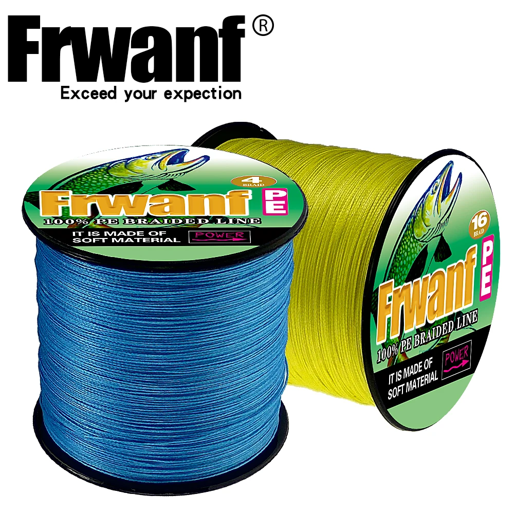 Frwanf 16 السواحل Hollowcore صنارة صيد بولي ايثيلين مجدول 16 نسج قوي Spearfishing بندقية حبل 100 M 109Yrd أعماق البحار الصيد 6-300LB