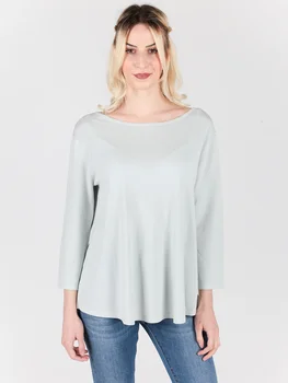 

Woman solid side-slit knitted loose cosy top