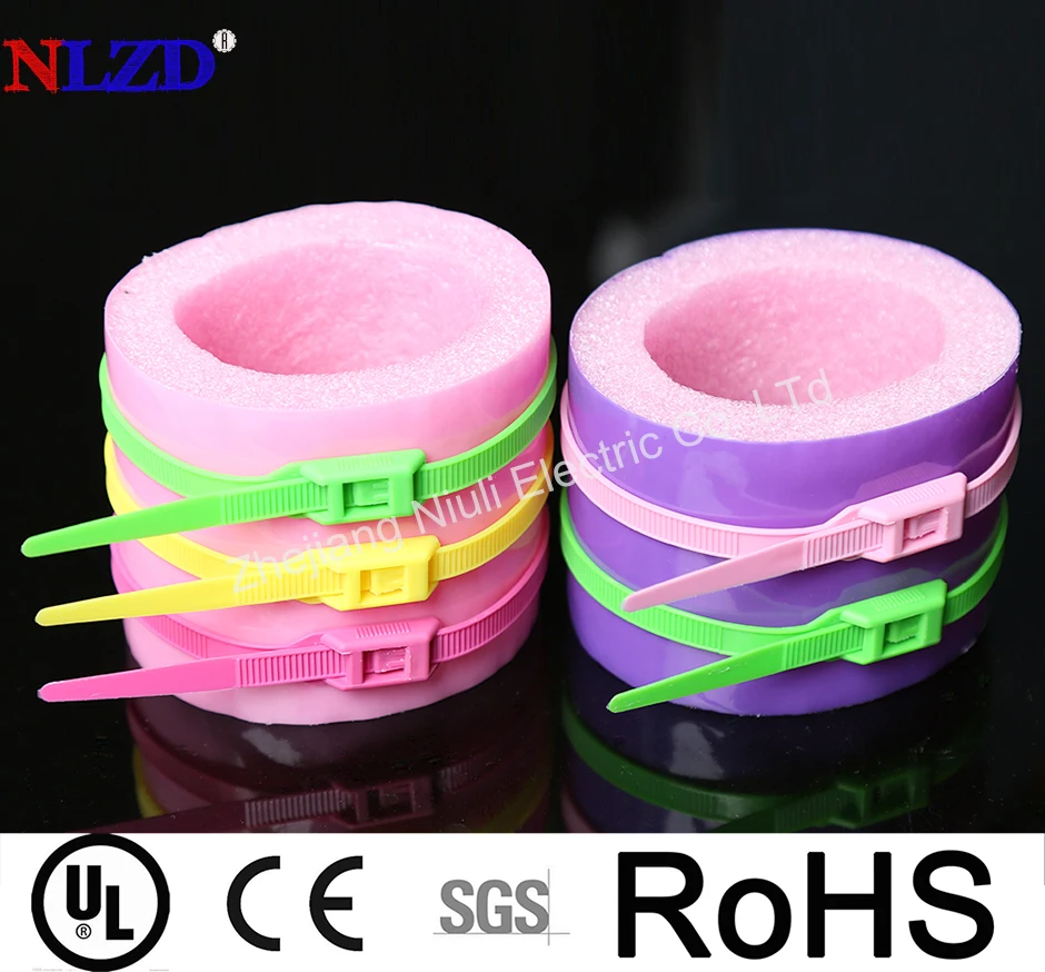 

Children Playground Protect Nylon Cable Ties Colorful In Line Zip Ties 35cm 100Pcs for Amusement parallel entry double lock plug